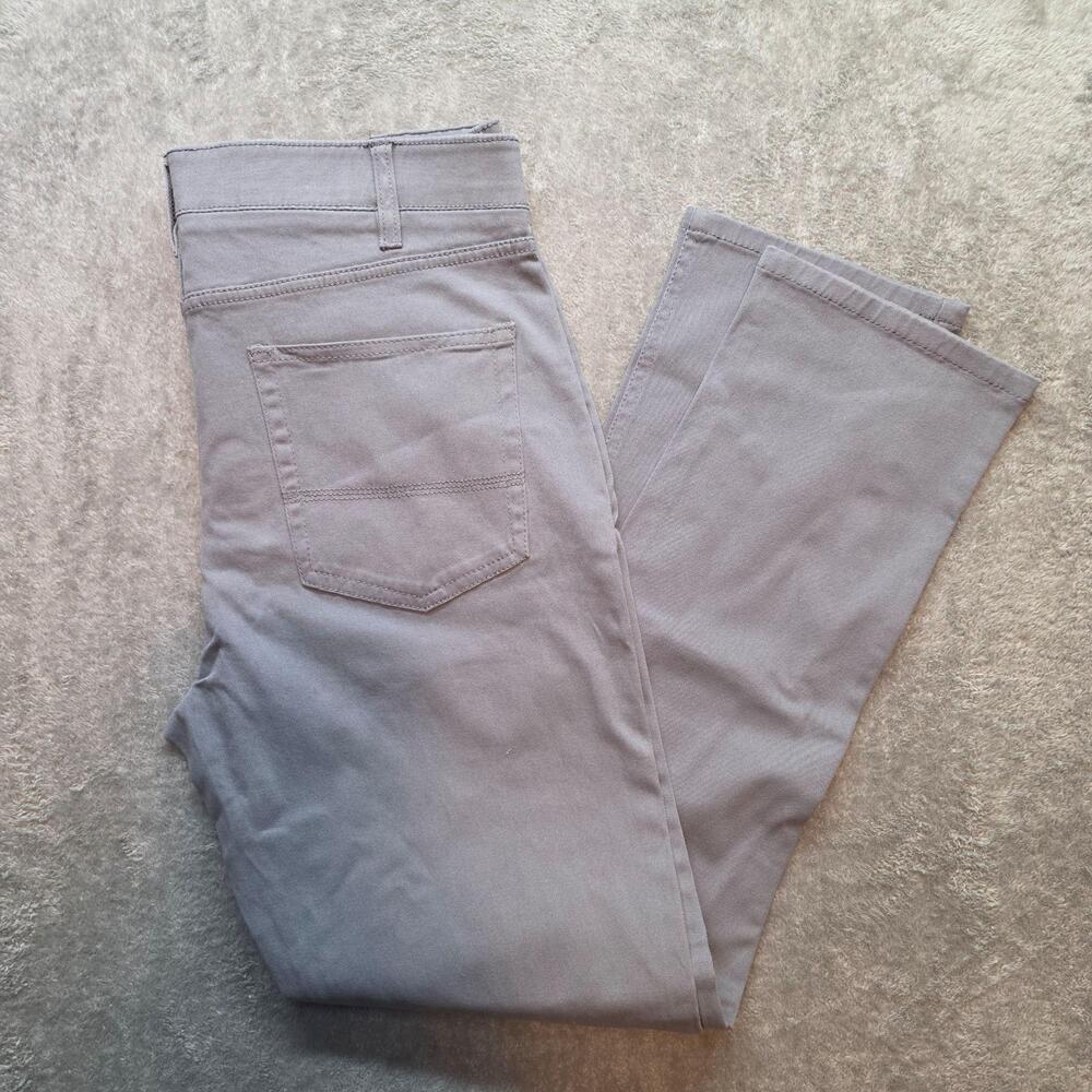 IRON CO. Chino Pants Mens 32x30 Gray Stretch Straight Leg 5-Pocket Casual